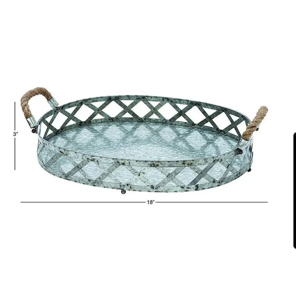 Sighwarth Metal Galvanized Vanity Serving Tray NWT